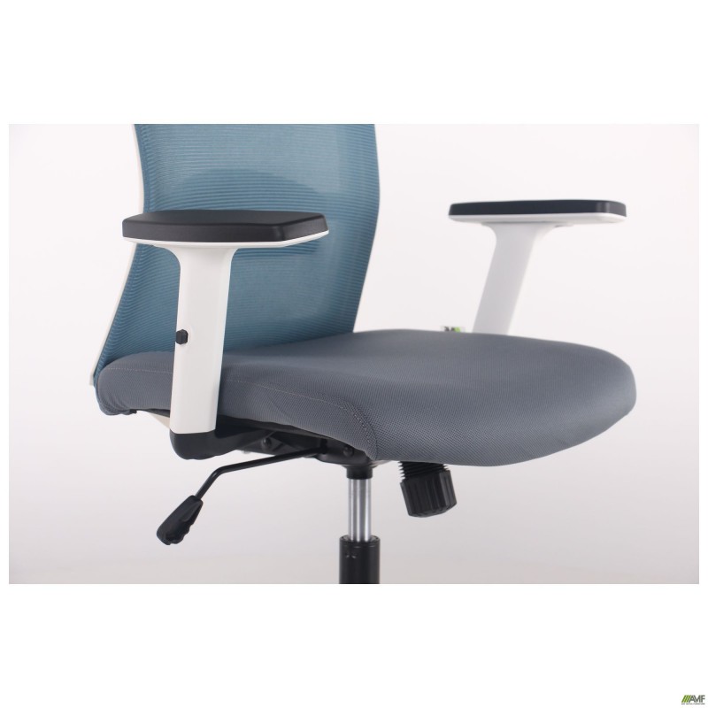 Крісло Uran White HR сидіння Нест-08 сіра/спинка Сітка SL-18 аквамарін AMF