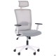Крісло Uran White HR сидіння Нест-19 св.сіра/спинка Сітка SL-01 св.сіра AMF