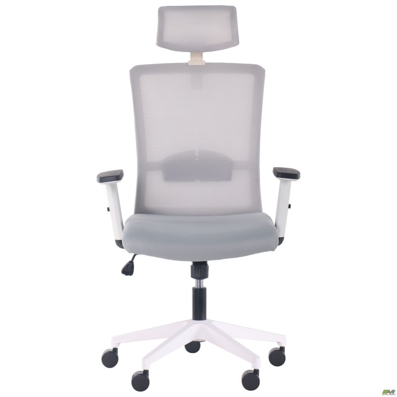 Крісло Uran White HR сидіння Нест-19 св.сіра/спинка Сітка SL-01 св.сіра AMF