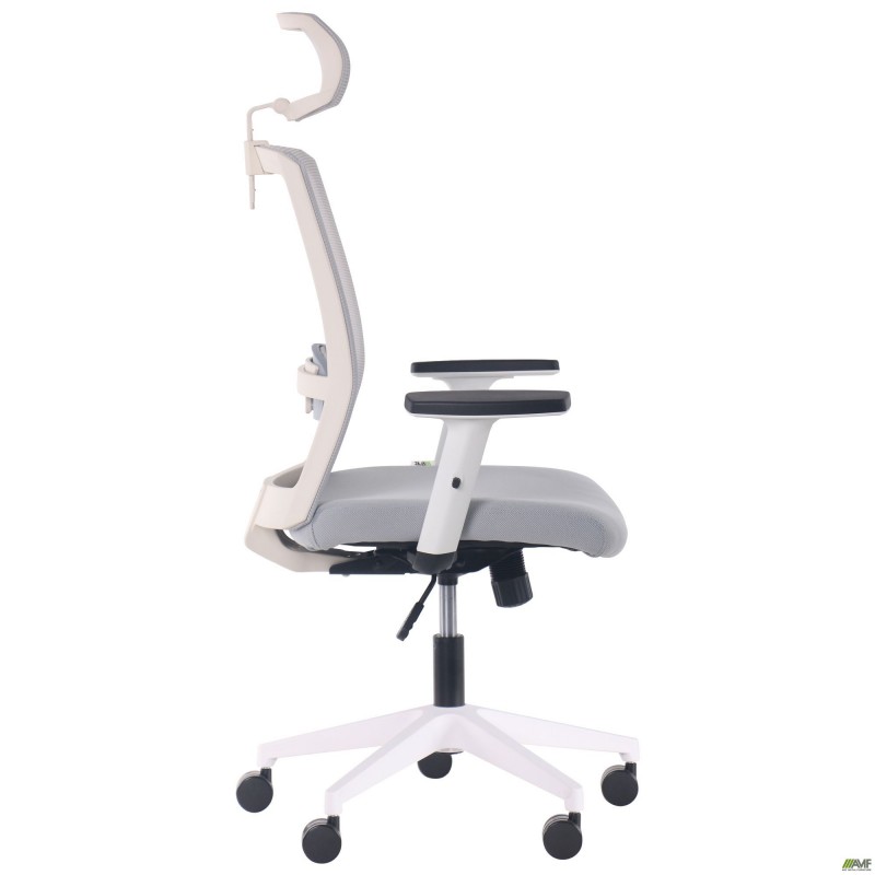 Крісло Uran White HR сидіння Нест-19 св.сіра/спинка Сітка SL-01 св.сіра AMF
