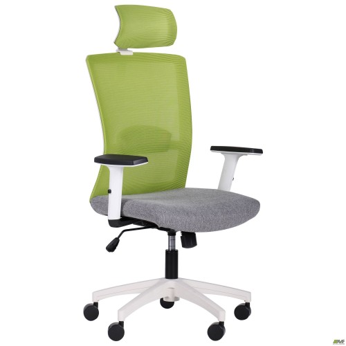 Крісло Uran White HR сидіння Сідней-20/спинка Сітка SL-06 салатова AMF