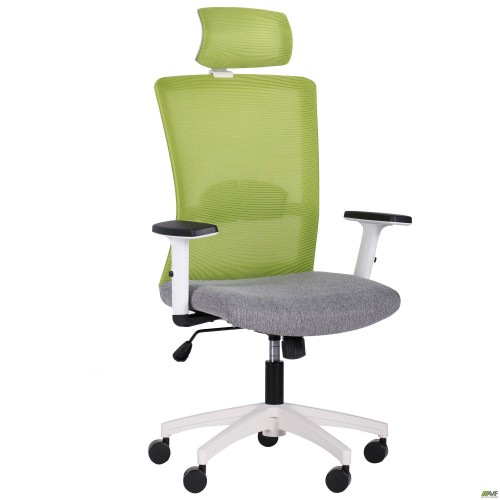 Крісло Uran White HR сидіння Сідней-20/спинка Сітка SL-06 салатова AMF