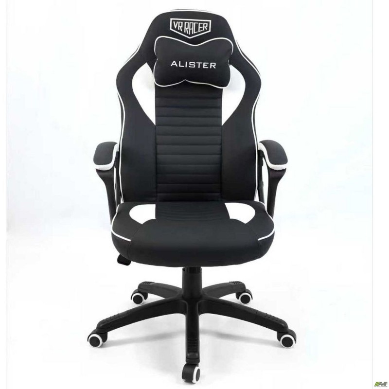 Крісло VR Racer Dexter Alister білий/чорний AMF