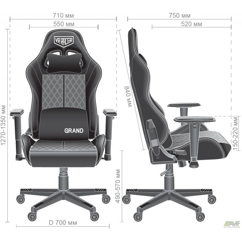 Крісло VR Racer Original Grand чорний AMF