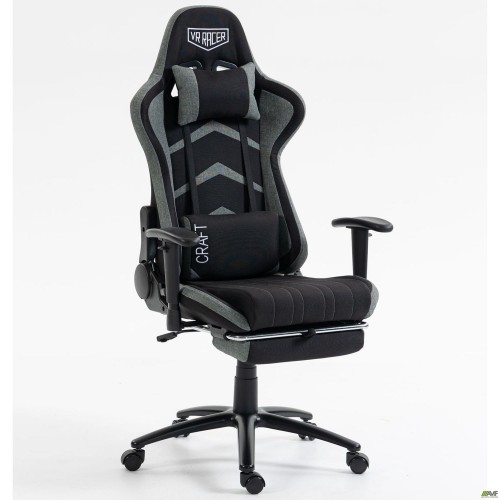 Крісло VR Racer Textile Craft чорний/сірий AMF
