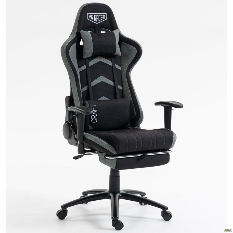 Крісло VR Racer Textile Craft чорний/сірий AMF