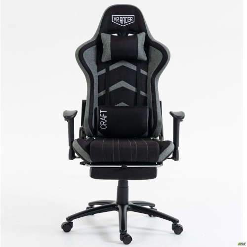 Крісло VR Racer Textile Craft чорний/сірий AMF