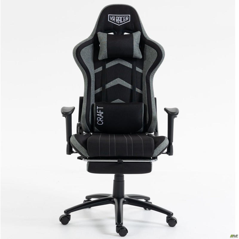 Крісло VR Racer Textile Craft чорний/сірий AMF