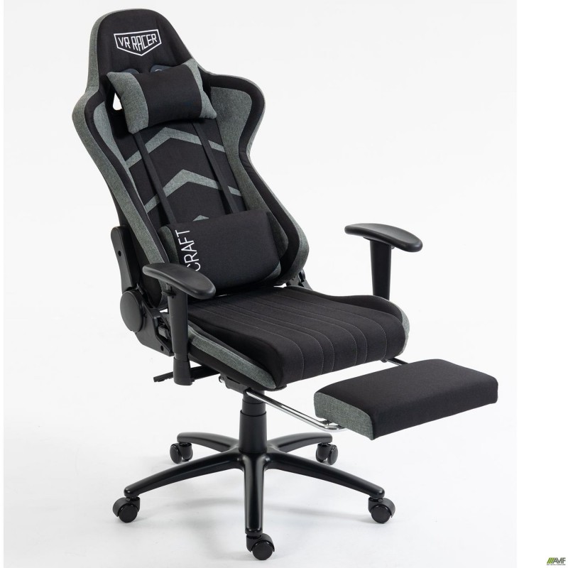 Крісло VR Racer Textile Craft чорний/сірий AMF