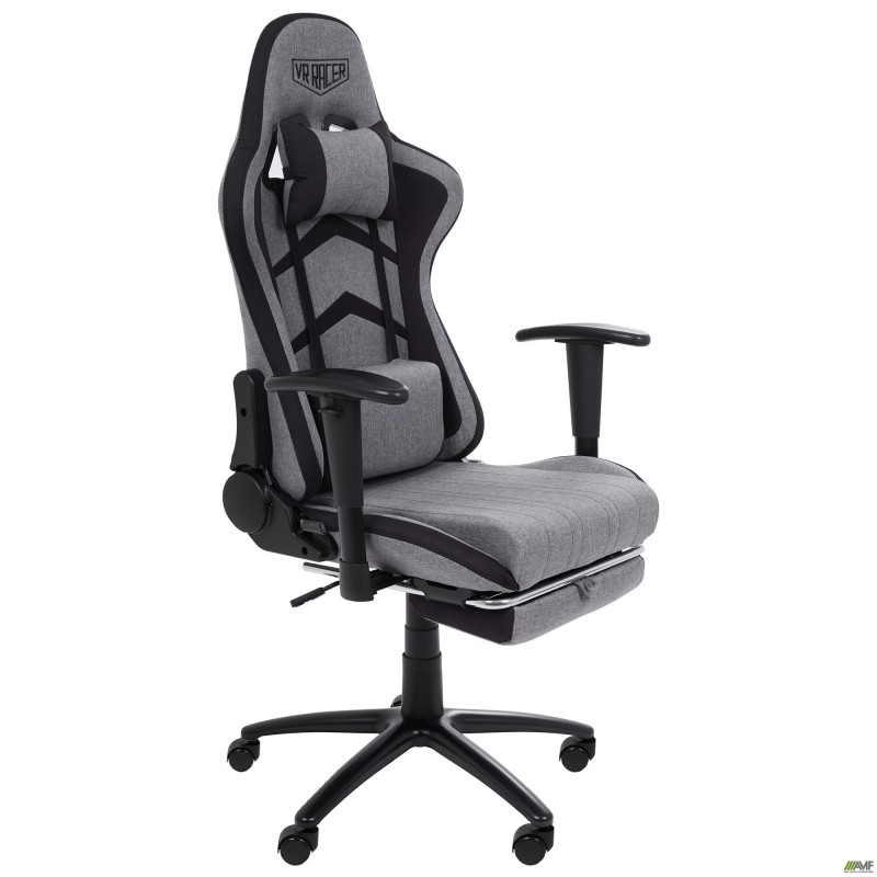 Крісло VR Racer Textile Craft сірий/чорний AMF