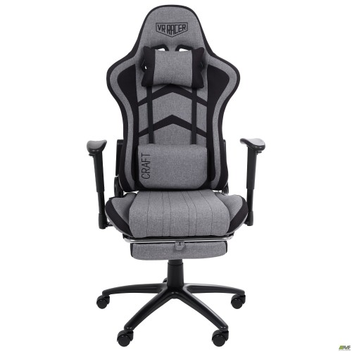 Крісло VR Racer Textile Craft сірий/чорний AMF