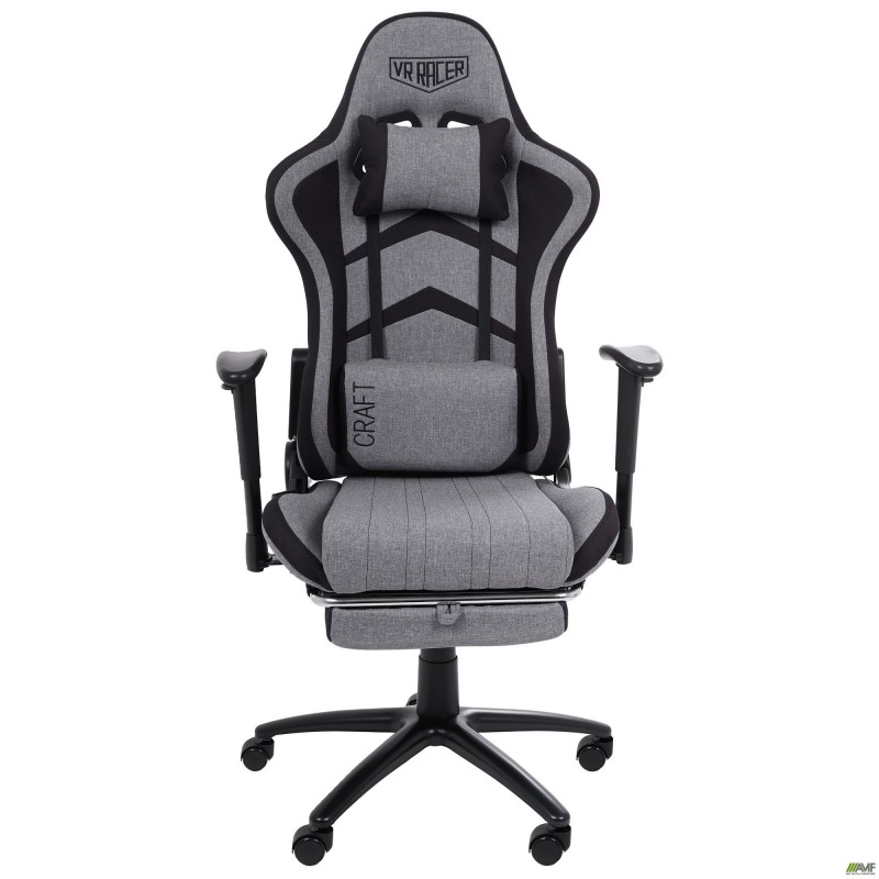 Крісло VR Racer Textile Craft сірий/чорний AMF