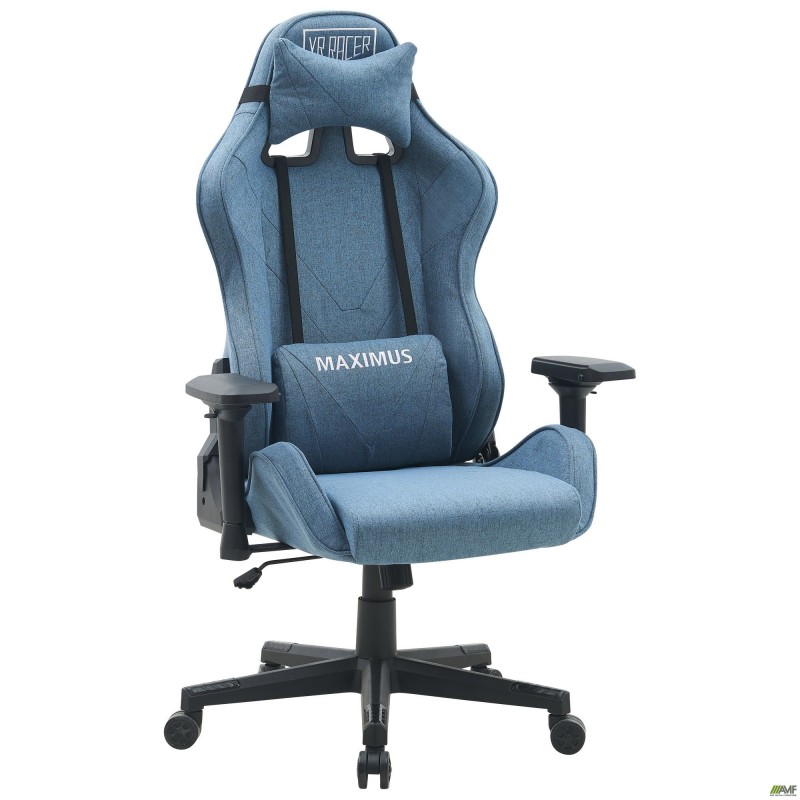 Крісло VR Racer Textile Maximus тканина сіра/чорна AMF