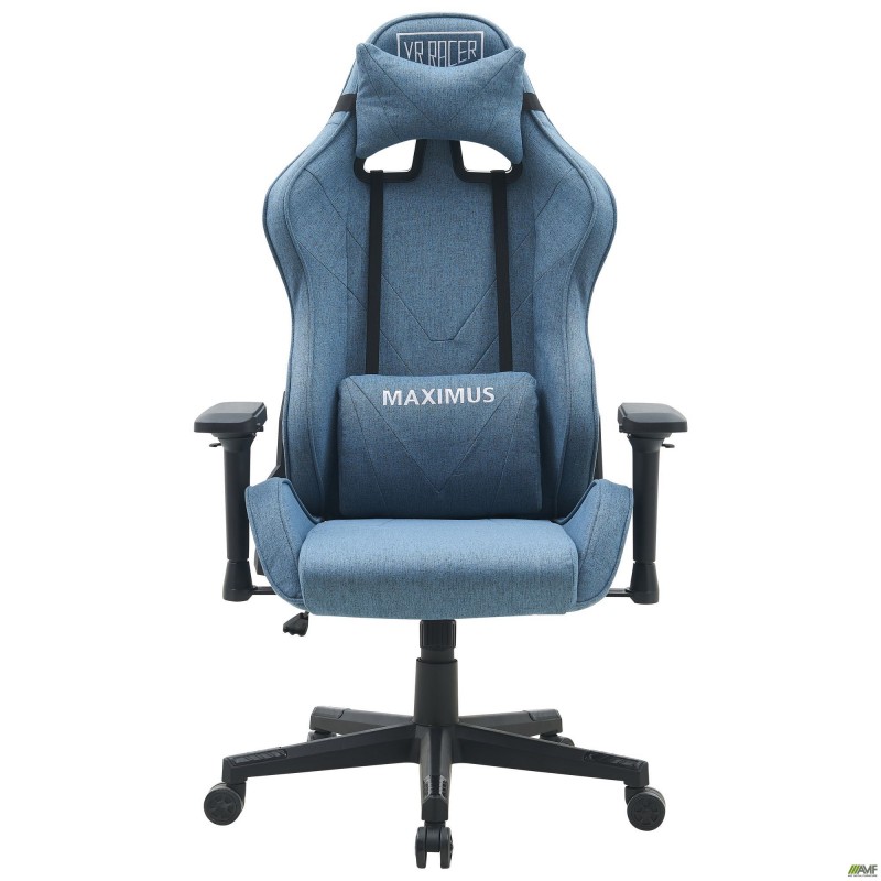 Крісло VR Racer Textile Maximus тканина сіра/чорна AMF