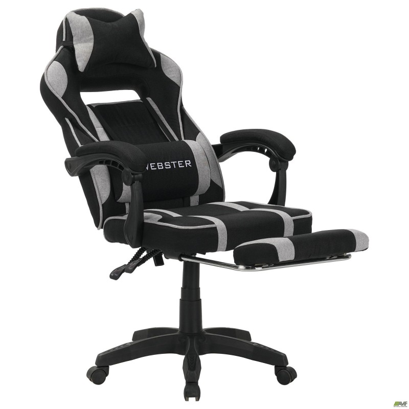 Крісло геймерське VR Racer Textile Webster чорний/сірий AMF