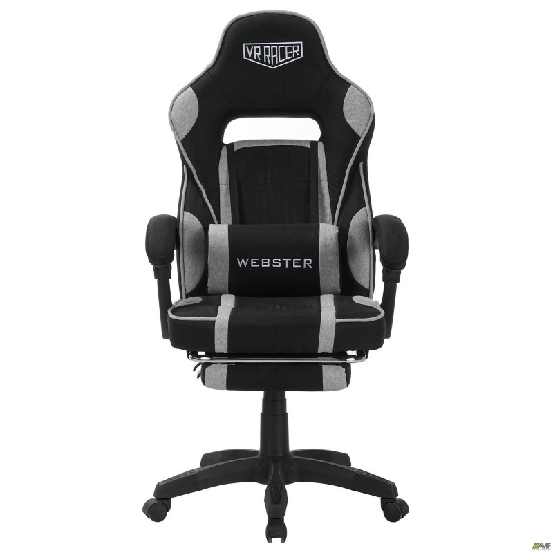 Крісло геймерське VR Racer Textile Webster чорний/сірий AMF