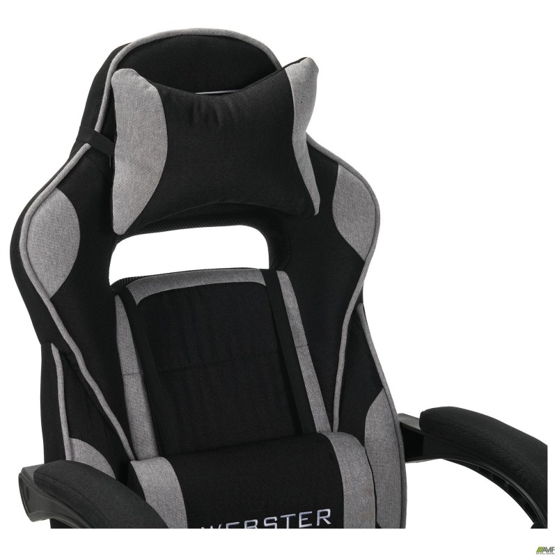 Крісло геймерське VR Racer Textile Webster чорний/сірий AMF
