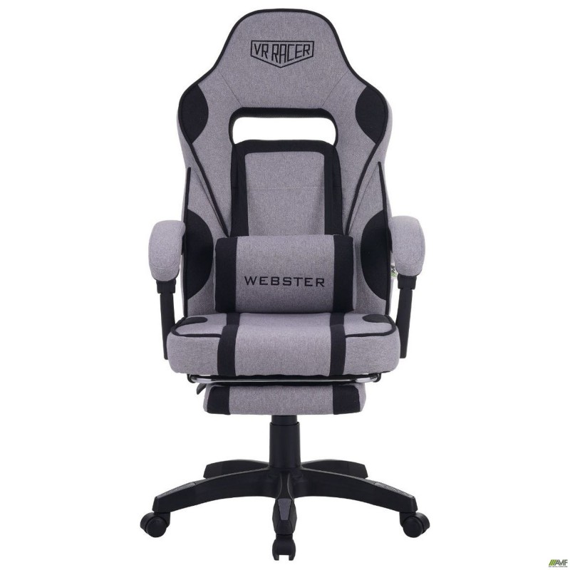 Крісло геймерське VR Racer Textile Webster Сірий/чорний AMF
