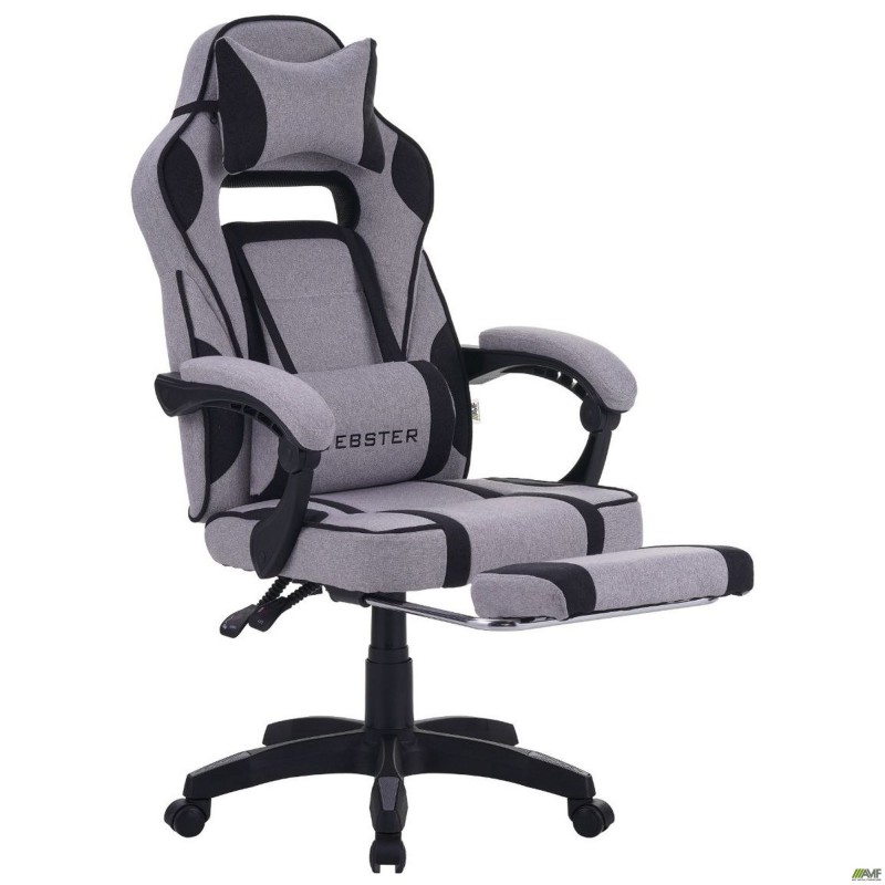 Крісло геймерське VR Racer Textile Webster Сірий/чорний AMF