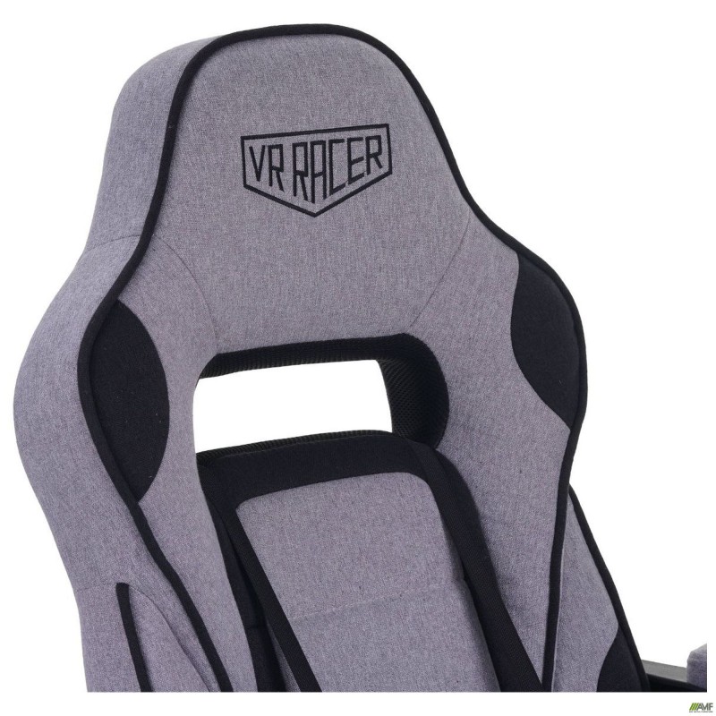 Крісло геймерське VR Racer Textile Webster Сірий/чорний AMF