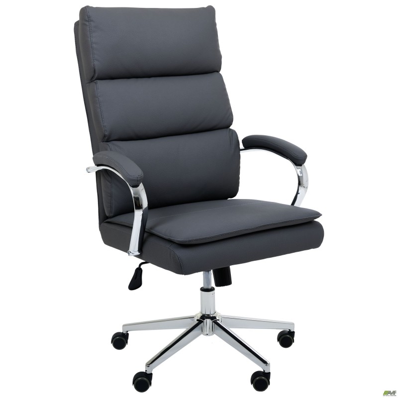Крісло керівника Faraon шкірзам сірий AMF