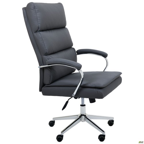 Крісло керівника Faraon шкірзам сірий AMF