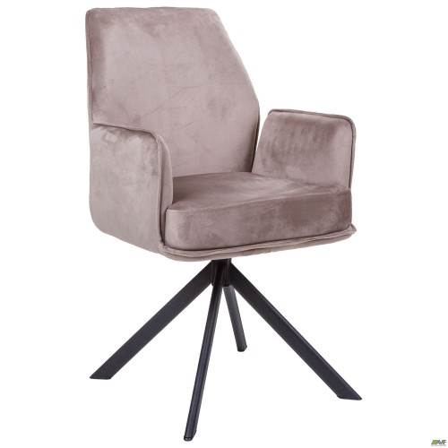 Крісло поворотне Leonor вельвет світло-коричневий AMF