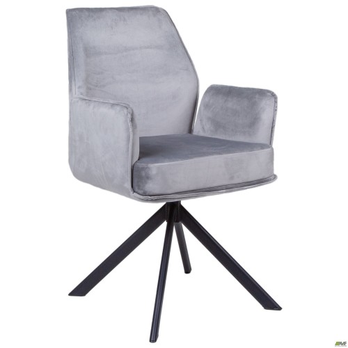 Крісло поворотне Leonor вельвет світло-сірий AMF