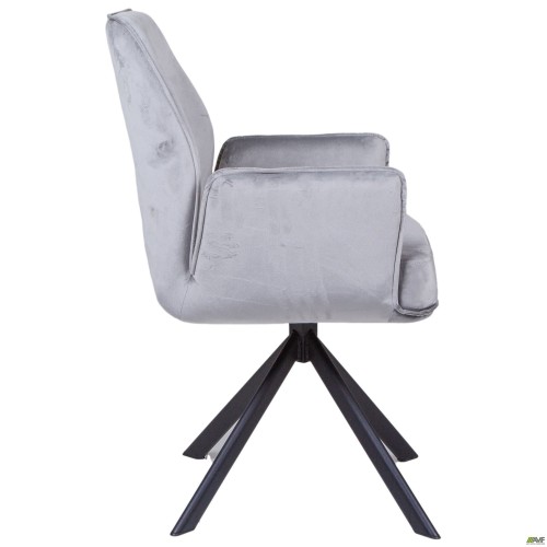 Крісло поворотне Leonor вельвет світло-сірий AMF