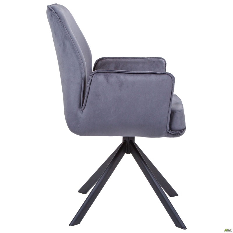 Крісло поворотне Leonor вельвет темно-сірий AMF