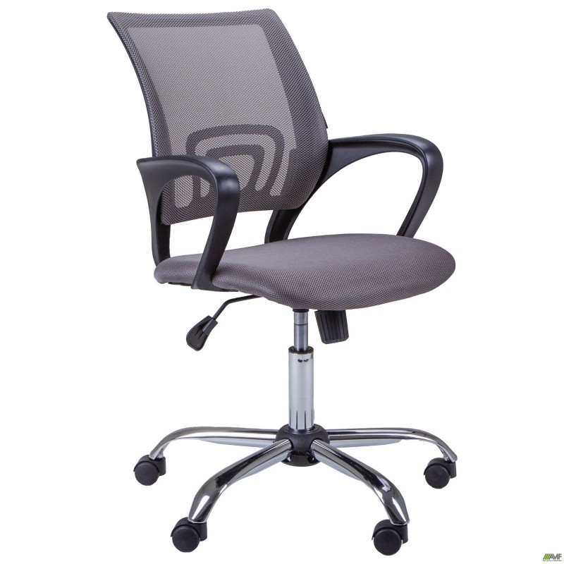 Крiсло Веб Хром Сiтка сiра AMF