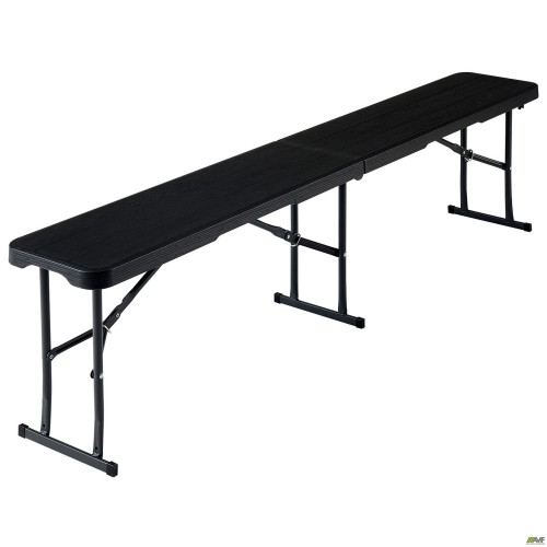 Лавка складана Jilly пластик під дерево чорний AMF