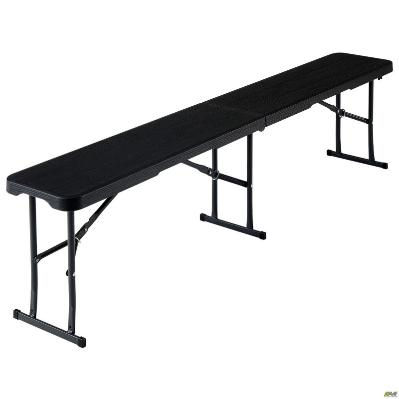 Лавка складана Jilly пластик під дерево чорний AMF