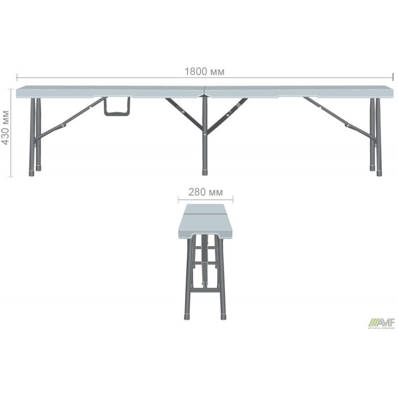 Лавка складана Oreka пластик білий AMF