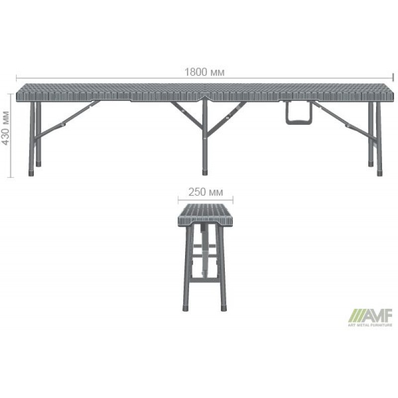 Лавка складана Джилі пластик Rattan Brown AMF