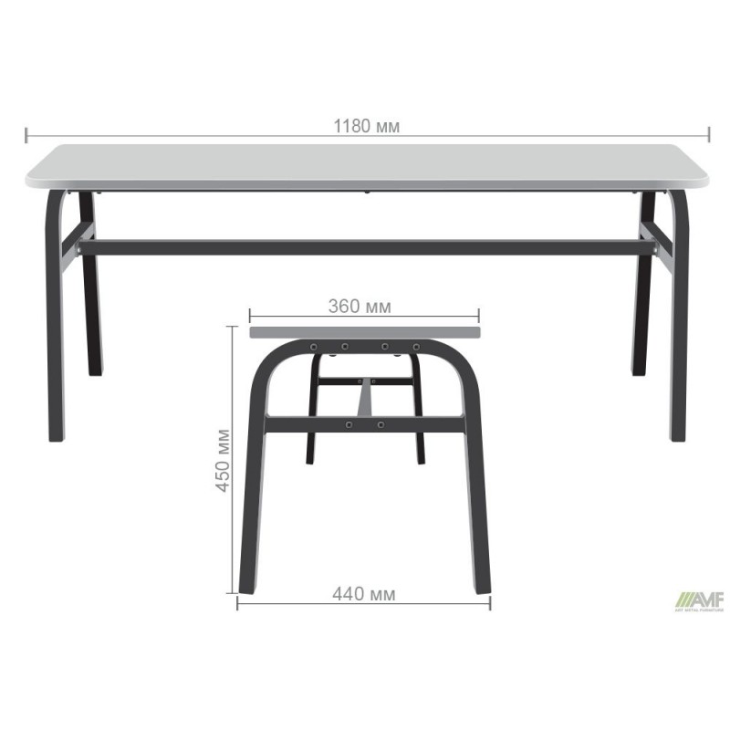 Лавка Спектр 1200 чорний/Дуб Сонома AMF