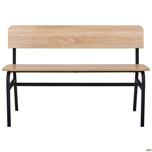 Лавка Спектр зі спинкою 1200 чорний/Дуб Сонома AMF