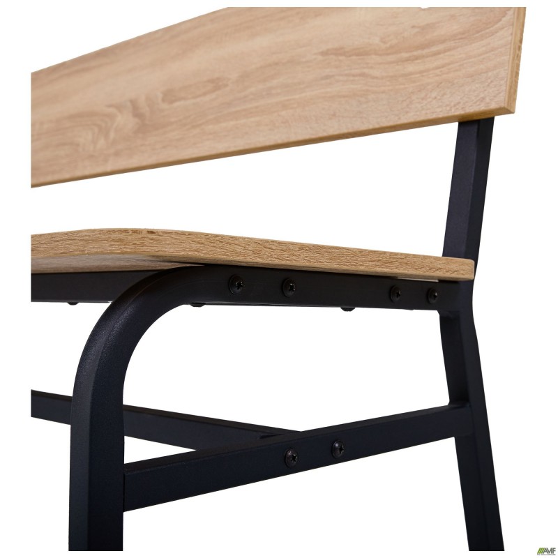 Лавка Спектр зі спинкою 1200 чорний/Дуб Сонома AMF