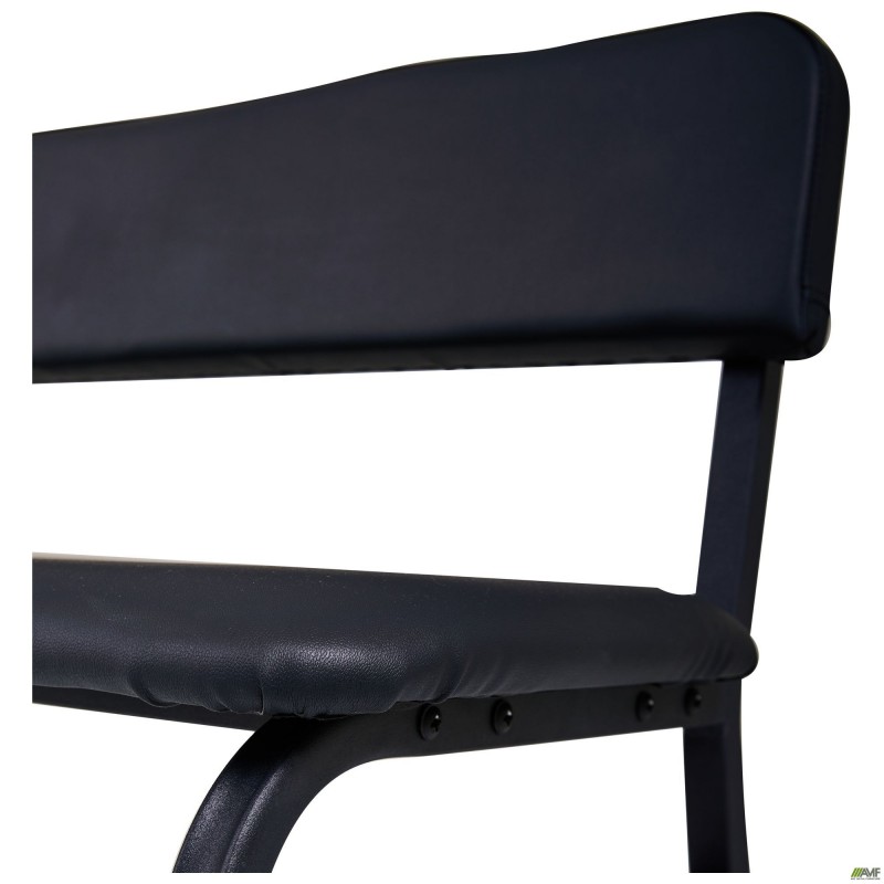 Лавка Спектр зі спинкою 1200 чорний, Шкірзам чорний AMF