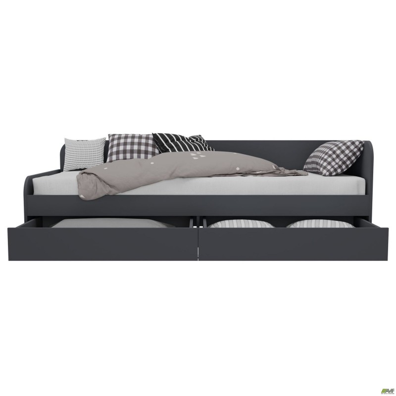 Ліжко односпальне City дві шухляди під матрац 1900х800 Антрацит AMF