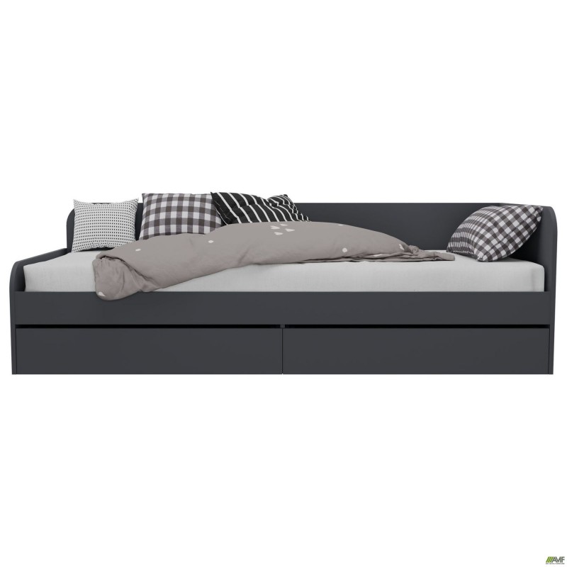 Ліжко односпальне City дві шухляди під матрац 1900х800 Антрацит AMF