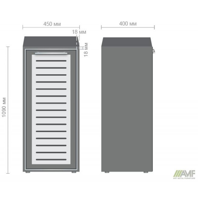 Пенал книжковий Онiкс 450х400х1090 Венге прованс, скло AMF