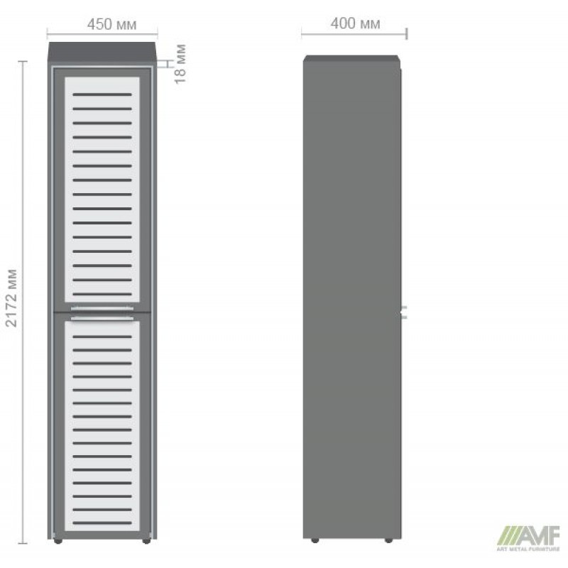 Пенал книжковий Онiкс 450х400х2172 Венге прованс, скло AMF