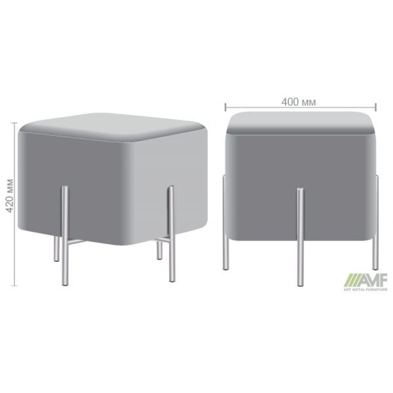 Пуф Ritz Grey / Golden Chrom AMF