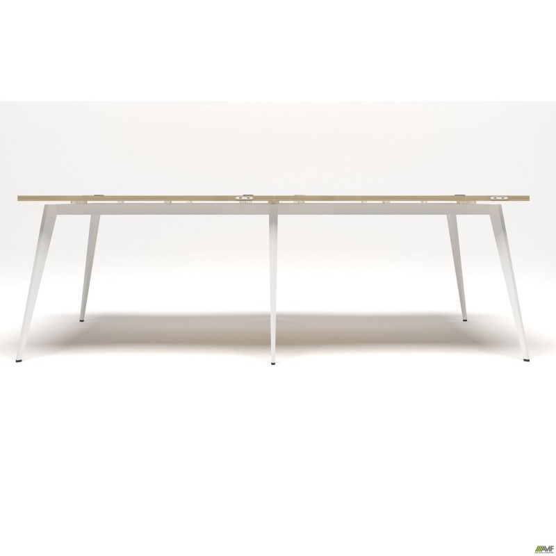 Робоча станція Delta DL-104 (2380х1200х750мм) Блеквуд Ячмінний / Каркас білий AMF