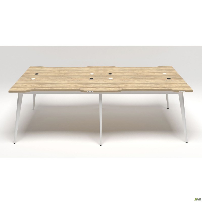 Робоча станція Delta DL-104 (2380х1200х750мм) Блеквуд Ячмінний / Каркас білий AMF