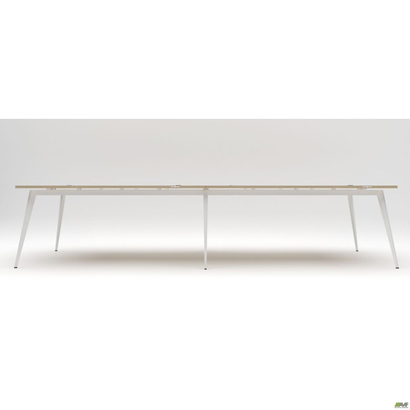 Робоча станція Delta DL-105 (3580х1200х750мм) Блеквуд Ячмінний / Каркас білий AMF