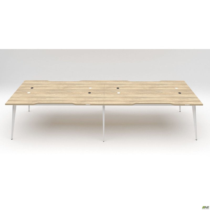 Робоча станція Delta DL-105 (3580х1200х750мм) Блеквуд Ячмінний / Каркас білий AMF