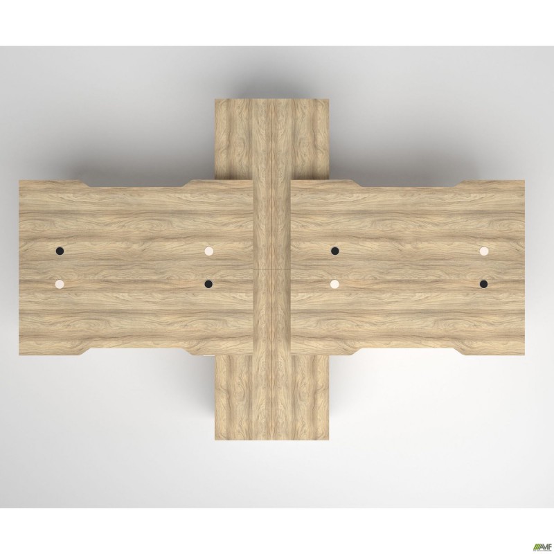 Робоча станція Delta DL-109 (3580х2400х750мм) Блеквуд Ячмінний / Каркас білий / Опора білий беж AMF