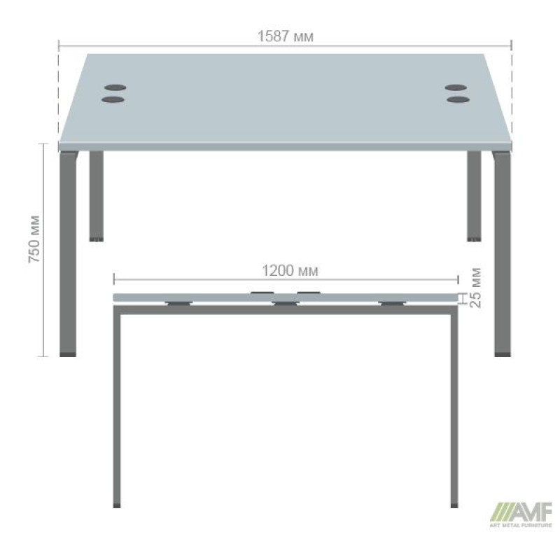 Робоча станція SIG-152 (1587х1200х750) Чорний граф/В'яз Ліберті AMF
